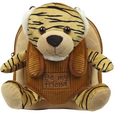 Brinquedo de pelúcia Tiger Joe da Perletti com mochila - Pelúcia, mochila, 26cm Brinquedo de pelúcia Tiger Joe da Perletti com mochila - Pelúcia, mochila, 26cm