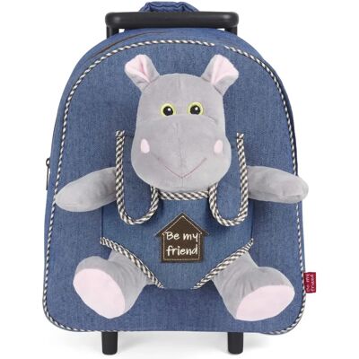 Trolley Hipopótamo 38cm com Pelúcia - Perletti Trolley Hipopótamo 38cm com Pelúcia - Perletti