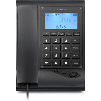 Teléfono analógico Brondi Gilmor con ID de llamadas negro Teléfono analógico Brondi Gilmor con ID de llamadas negro