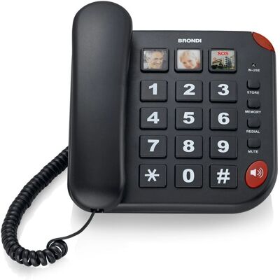 Brondi Bravo 15 Analoges Telefon mit Anrufer-ID - Seniorentelefon Brondi Bravo 15 Analoges Telefon mit Anrufer-ID - Seniorentelefon