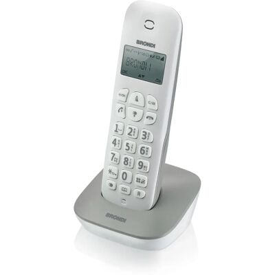Telefono DECT Brondi Gala Identificatore Chiamate Grigio, Bianco - Telefono Telefono DECT Brondi Gala Identificatore Chiamate Grigio, Bianco - Telefono