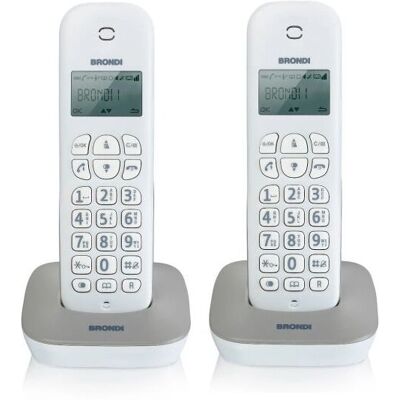 Brondi Gala Twin DECT Telefon mit Anruferkennung - Grau & Weiß Brondi Gala Twin DECT Telefon mit Anruferkennung - Grau & Weiß