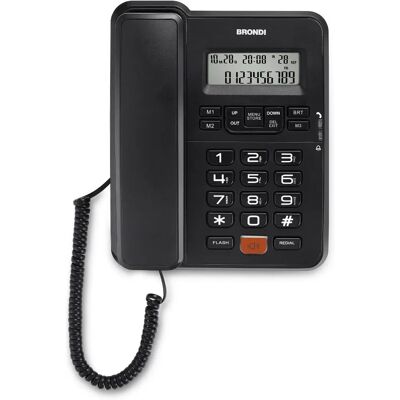 Téléphone Bureau Brondi Noir avec ID d'appel et Écran LCD - Publicité Téléphone Bureau Brondi Noir avec ID d'appel et Écran LCD - Publicité