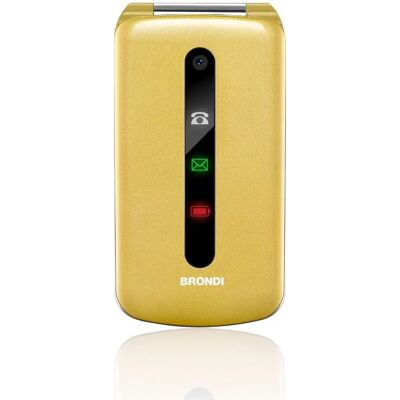 Brondi President 7.62 cm (3") Λειτουργικό τηλέφωνο - Χρυσό, Dual SIM, οθόνη 3" Brondi President 7.62 cm (3") Λειτουργικό τηλέφωνο - Χρυσό, Dual SIM, οθόνη 3"