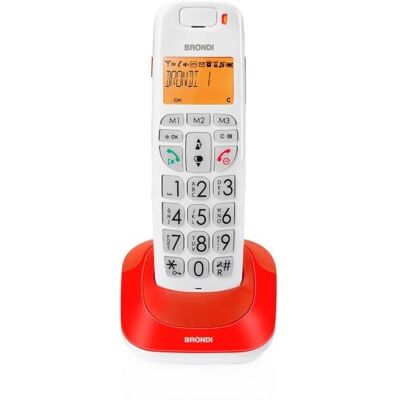 Brondi Bravo Bright DECT-Telefon mit Anruferkennung - Rot Brondi Bravo Bright DECT-Telefon mit Anruferkennung - Rot