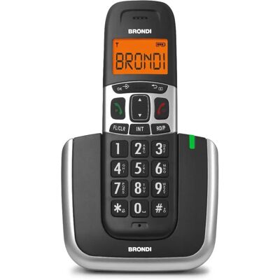Telefono DECT Brondi Bravo Platinum - Ampio display, ID chiamante, 50 memorie Telefono DECT Brondi Bravo Platinum - Ampio display, ID chiamante, 50 memorie