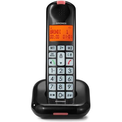 Brondi Bravo Moon Schwarzes Schnurloses Telefon mit Großen Tasten & Display - Gerätetyp Brondi Bravo Moon Schwarzes Schnurloses Telefon mit Großen Tasten & Display - Gerätetyp