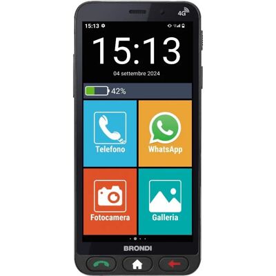 Brondi Vero 4G Smartphone Senior Nero - Sensore Caduta GPS SOS Brondi Vero 4G Smartphone Senior Nero - Sensore Caduta GPS SOS
