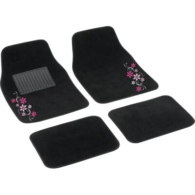 Set de alfombrillas de coche rosa floral Bottari 29112 Set de alfombrillas de coche rosa floral Bottari 29112