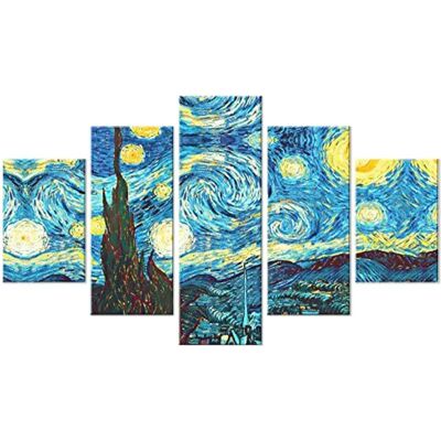 Lupia Moderner Holz-Wandkunst - 5 Paneele - 48x85 cm - Notte Stellata Lupia Moderner Holz-Wandkunst - 5 Paneele - 48x85 cm - Notte Stellata