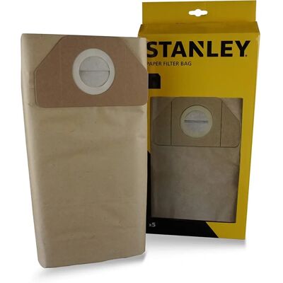 Stanley - Bolsa de filtro de papel 20L para WD20 - 5 unidades Stanley - Bolsa de filtro de papel 20L para WD20 - 5 unidades