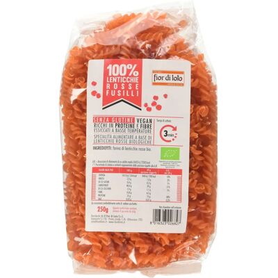 Probios Fior di Loto Rote Linsen Fusilli - Glutenfreie Vegane Pasta Probios Fior di Loto Rote Linsen Fusilli - Glutenfreie Vegane Pasta