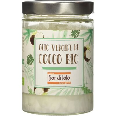 Olio di Cocco Biologico a Frizione a Freddo Fior di Loto - 410g Olio di Cocco Biologico a Frizione a Freddo Fior di Loto - 410g
