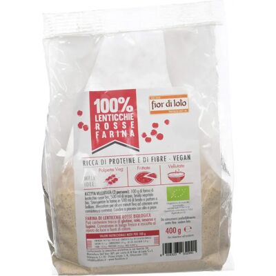 Farina di Lenticchie Rosse Fior Di Loto - Vegana, Biologica, 400g Farina di Lenticchie Rosse Fior Di Loto - Vegana, Biologica, 400g