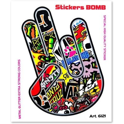 4R Quattroerre.It - Sticker Bomb Hand Sticker - 10 x 12 cm - sticker 4R Quattroerre.It - Sticker Bomb Hand Sticker - 10 x 12 cm - sticker