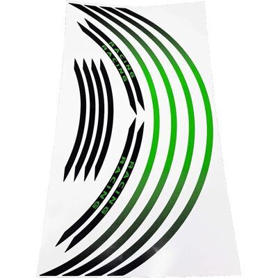 Kawasaki Groen, Racing Zwart Velgstickers - Velgstickers Kawasaki Groen, Racing Zwart Velgstickers - Velgstickers
