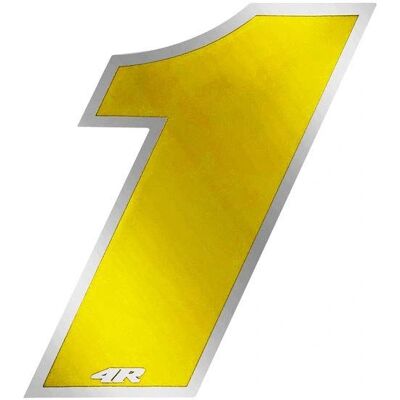 UNKNOWN - Numero 1 - Oro cromato - 65x85 mm - Sticker UNKNOWN - Numero 1 - Oro cromato - 65x85 mm - Sticker