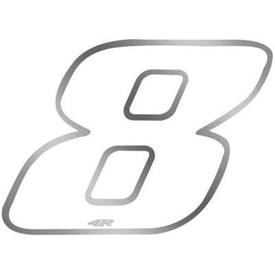 Generic - Nr8 - White Chrome - 65x85mm - Sticker Generic - Nr8 - White Chrome - 65x85mm - Sticker