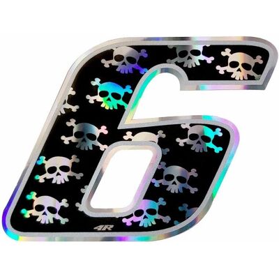 Unknown - Number6 Skull - Noir holographique - Sticker Unknown - Number6 Skull - Noir holographique - Sticker
