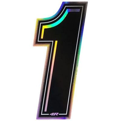 Inconnu - Number 1 - noir holographique - 10 cm - Autocollant Inconnu - Number 1 - noir holographique - 10 cm - Autocollant