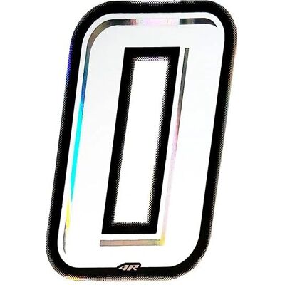 Generic - 0 - Wit holografisch - H 10 cm - Sticker Generic - 0 - Wit holografisch - H 10 cm - Sticker