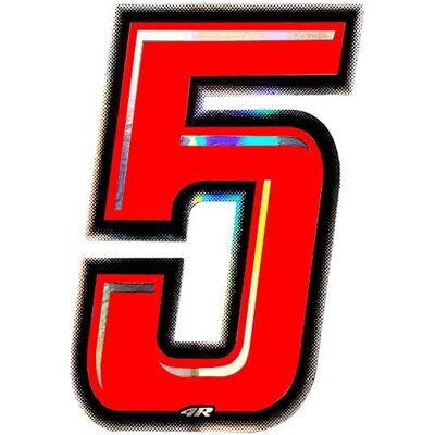 Generic - No.5 - rouge holographique - 10 cm - Sticker Generic - No.5 - rouge holographique - 10 cm - Sticker