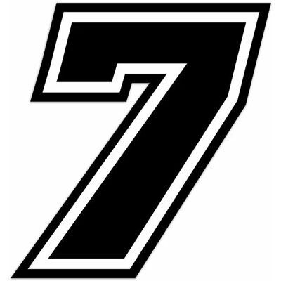 MotoGP - Number 7 - Nero - 10 cm - Sticker MotoGP - Number 7 - Nero - 10 cm - Sticker
