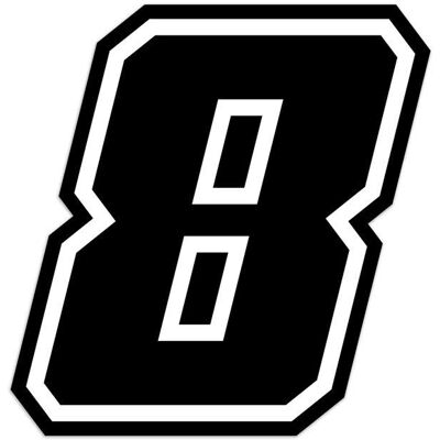 MotoGP - Numéro 8 - Noir - 10 cm - Autocollant - Publicité MotoGP - Numéro 8 - Noir - 10 cm - Autocollant - Publicité