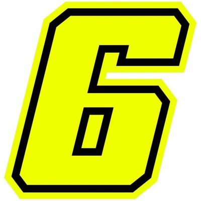 Generic - Moto GP 6 - Giallo fluorescente - 10 cm - Decal Generic - Moto GP 6 - Giallo fluorescente - 10 cm - Decal