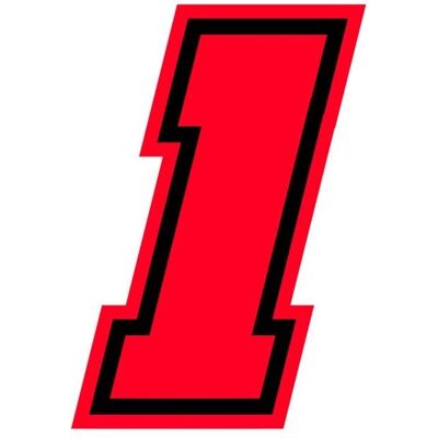 MotoGP - No.1 - Rosso Fluorescente - 10 cm - Sticker MotoGP - No.1 - Rosso Fluorescente - 10 cm - Sticker