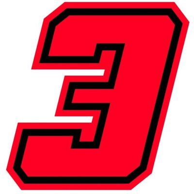 MotoGP - No.3 - Rosso fluorescente - 10 cm - Sticker MotoGP - No.3 - Rosso fluorescente - 10 cm - Sticker