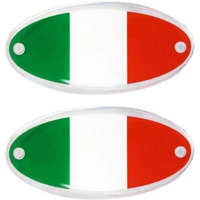 Adesivo bandiera Italia 3D Quattroerre.it - 2 pezzi Adesivo bandiera Italia 3D Quattroerre.it - 2 pezzi