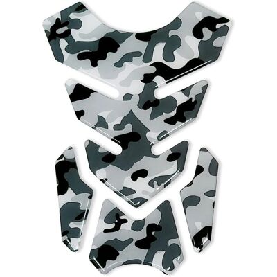 Quattroerre Grijze Camouflage Motorfietstank 3D Sticker Quattroerre Grijze Camouflage Motorfietstank 3D Sticker