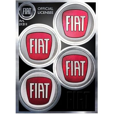 Autocollants Fiat - 4 Logos - Diamètre 48mm - Tableau 94x131mm - Haute Résistance - Publicité Autocollants Fiat - 4 Logos - Diamètre 48mm - Tableau 94x131mm - Haute Résistance - Publicité
