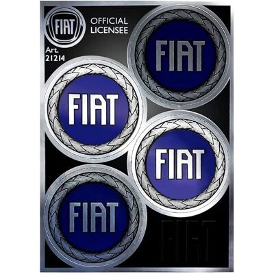 Fiat - Décalcomanies officielles - Logos bleus - 94x131 mm - Autocollant - Publicité Fiat - Décalcomanies officielles - Logos bleus - 94x131 mm - Autocollant - Publicité