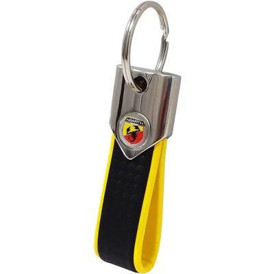Porte-clés Abarth - Jaune avec Effet Carbone - Publicité Porte-clés Abarth - Jaune avec Effet Carbone - Publicité