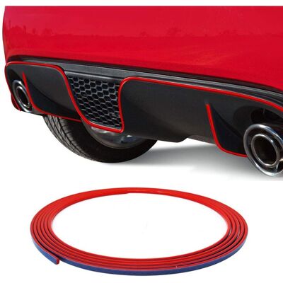4R QUATTROERRE.IT Profilo adesivo per paraurti posteriore Fiat 500 Abarth Rosso 4R QUATTROERRE.IT Profilo adesivo per paraurti posteriore Fiat 500 Abarth Rosso
