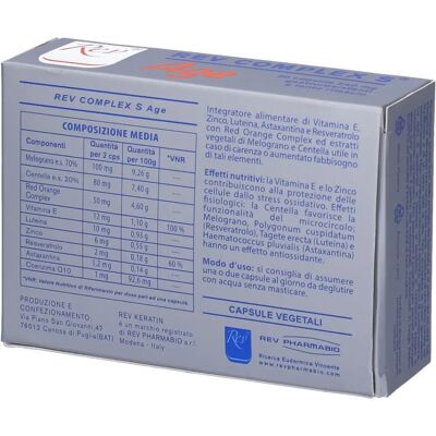 Rev Pharmabio Rev Complex S Age - Supporto elasticità della pelle - 20 capsule Rev Pharmabio Rev Complex S Age - Supporto elasticità della pelle - 20 capsule