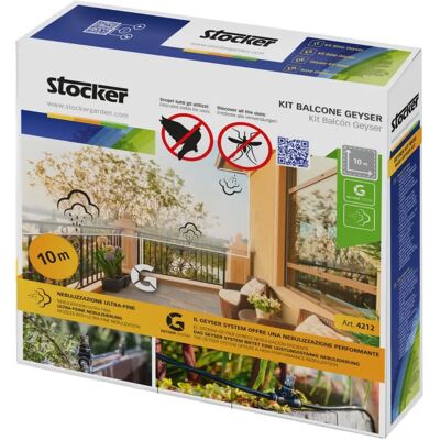 Kit Geyser Stocker - Irrigazione Balcone 10m Ugelli a Neve Ultra-Fini Kit Geyser Stocker - Irrigazione Balcone 10m Ugelli a Neve Ultra-Fini