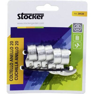 Stocker Modello: Coltello ad anello in alluminio 20 mm - Confezione da 5 Stocker Modello: Coltello ad anello in alluminio 20 mm - Confezione da 5