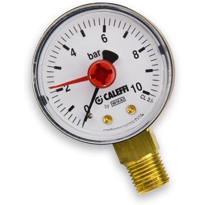 CALEFFI 50mm Manometer mit 1/4" Unterseite Anschluss - Druck 0-10 Bar CALEFFI 50mm Manometer mit 1/4" Unterseite Anschluss - Druck 0-10 Bar