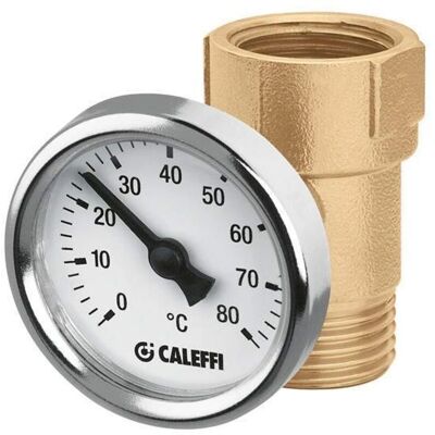 Supporto termometro Caleffi - 657400 - Per termometri 0-80°C, Ø 40 mm, attacchi 1/2" Supporto termometro Caleffi - 657400 - Per termometri 0-80°C, Ø 40 mm, attacchi 1/2"
