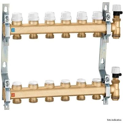 CALEFFI Colector - 6626F5 - Latón, 10 bar, 5–100°C CALEFFI Colector - 6626F5 - Latón, 10 bar, 5–100°C