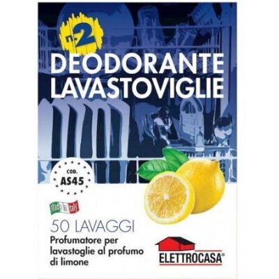 Elettrocasa Deodorante Profumatore al Limone per Lavastoviglie - 50 Lavaggi - AS45 Elettrocasa Deodorante Profumatore al Limone per Lavastoviglie - 50 Lavaggi - AS45