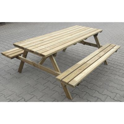 Conjunto de mesa de picnic de pino Alce - Muebles de jardín resistentes Conjunto de mesa de picnic de pino Alce - Muebles de jardín resistentes