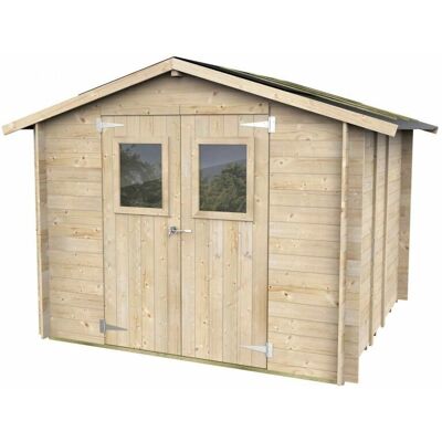 Casetta da Giardino in Legno Naturale Alce BH19 - Porta Doppia - 248x248 - Resistente alle Intemperie Casetta da Giardino in Legno Naturale Alce BH19 - Porta Doppia - 248x248 - Resistente alle Intemperie