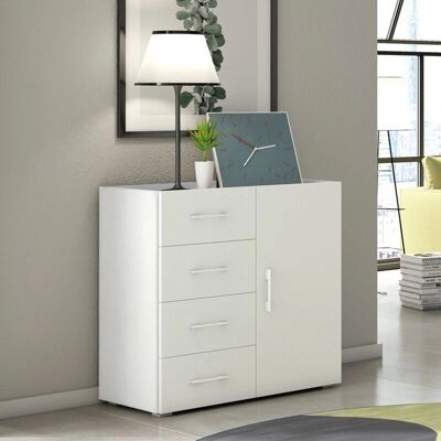 Mueble TERRANEO Blanco - 4 Cajones y Tapa de Cemento Mueble TERRANEO Blanco - 4 Cajones y Tapa de Cemento