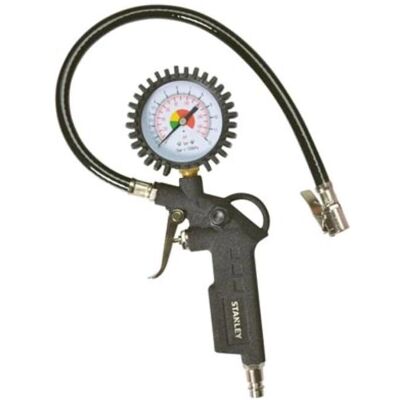 Stanley Pneumatic Tire Inflator - Pressure Gauge, 10 Bar, 100 l/min Stanley Pneumatic Tire Inflator - Pressure Gauge, 10 Bar, 100 l/min