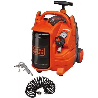 Black & Decker BD 195/5 MY T Compresseur d'air électrique compact portatif - 1.5 CV - 5 L - Publicité Black & Decker BD 195/5 MY T Compresseur d'air électrique compact portatif - 1.5 CV - 5 L - Publicité