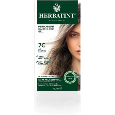 Herbatint Cor de Cabelo Loiro Prateado 7C - Tinta Permanente Herbatint Cor de Cabelo Loiro Prateado 7C - Tinta Permanente